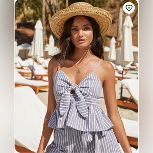 VICI Lucas Cotton Blend Striped Babydoll Tank